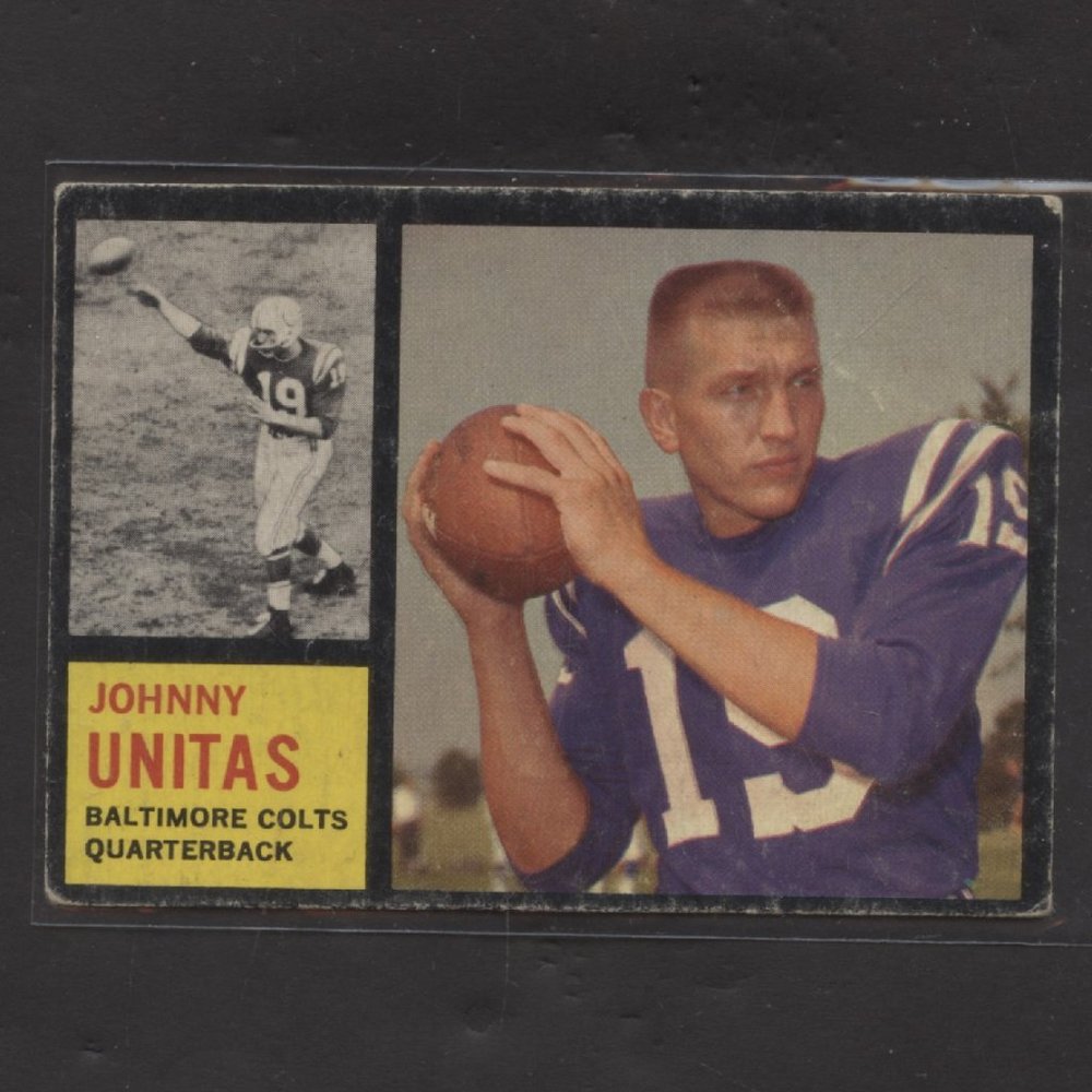 1962 TOPPS FOOTBALL JOHNNY UNITAS #1 BALTIMORE COLTS